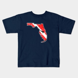 Vintage Dive Florida Scuba Diving State Map Dive Flag Distressed Kids T-Shirt